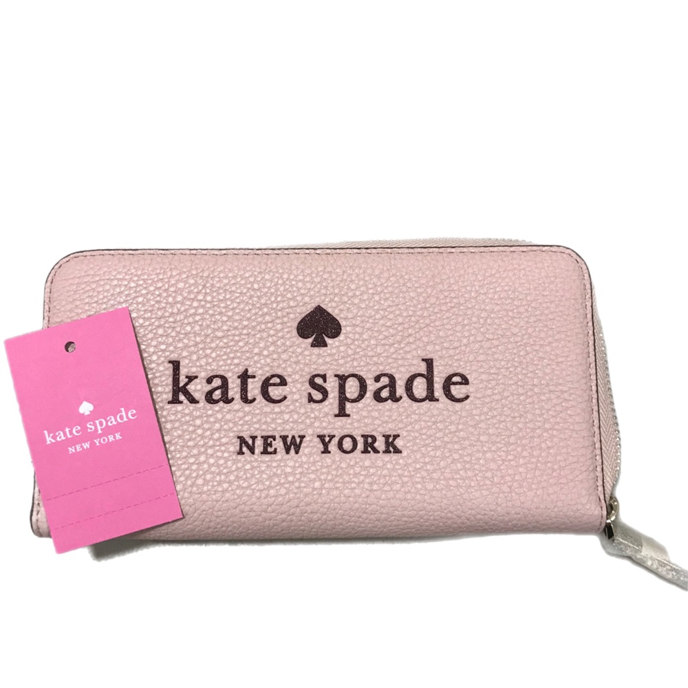 Kate Spade Rose Smoke Glitter on Embossed Leather Lg Continental Wallet - Picture 2 of 4
